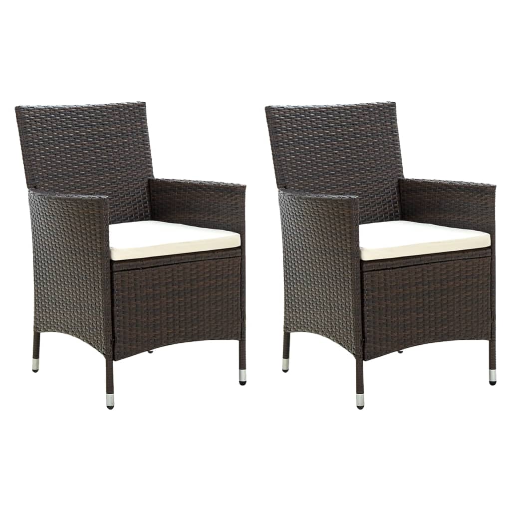 vidaXL Patio Chairs ll Weather Dining Single Chair with Cushions Poly Rattan-0