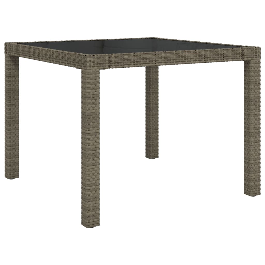 vidaXL Patio Table Tempered Glass and Poly Rattan Table 35.4"/59" Multi Colors-15