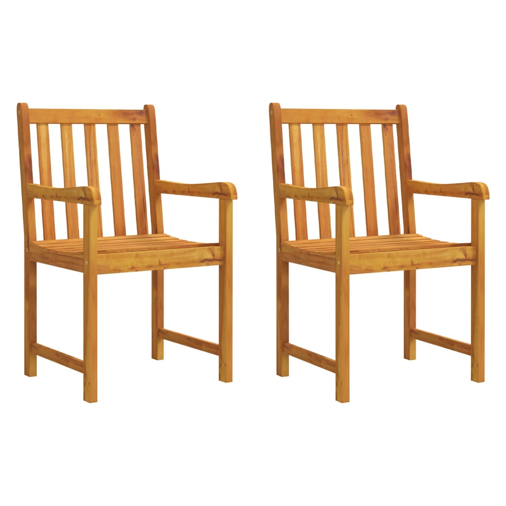 vidaXL Patio Chair Outdoor Slatted Armchair Garden Seat Solid Wood Acacia-0