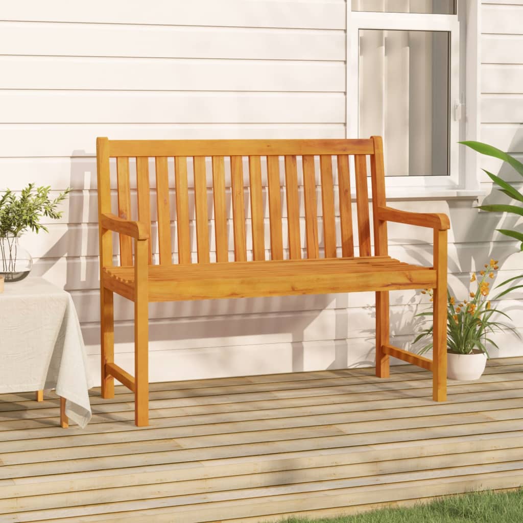 vidaXL Outdoor Patio Bench Garden Park Bench with Armrests Solid Wood Acacia-5