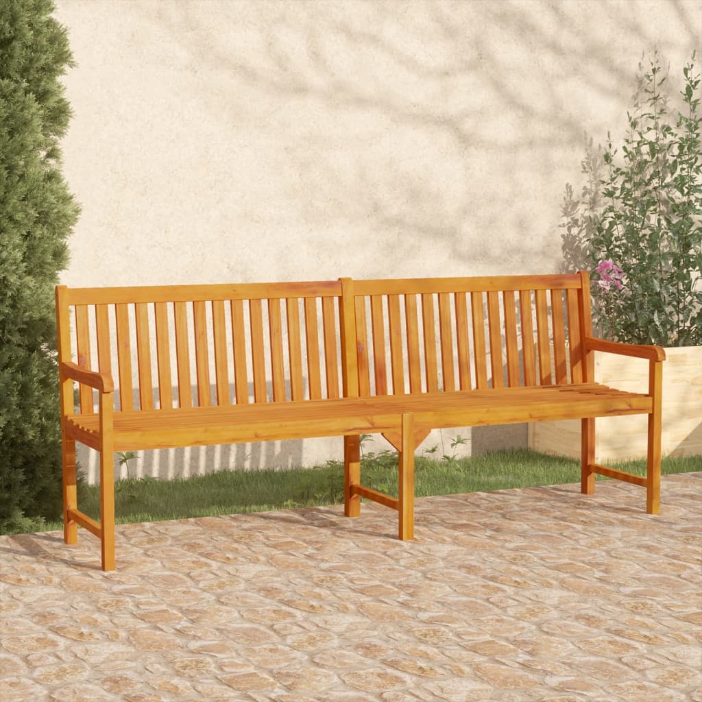 vidaXL Outdoor Patio Bench Garden Park Bench with Armrests Solid Wood Acacia-7