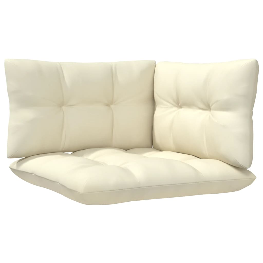 vidaXL 2-Seater Patio Sofa with Cream Cushions Solid Pinewood-4