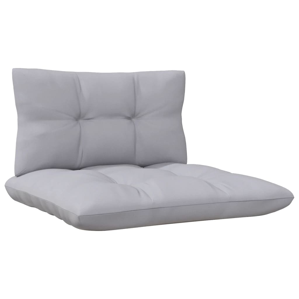 vidaXL 2-Seater Patio Sofa with Gray Cushions Solid Pinewood-4