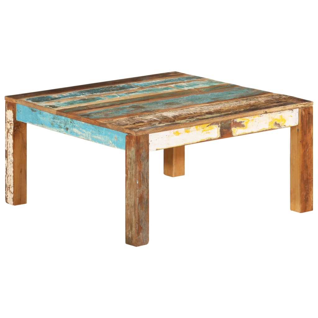 vidaXL Coffee Table 31.5"x31.5"x15.7" Solid Reclaimed Wood-6
