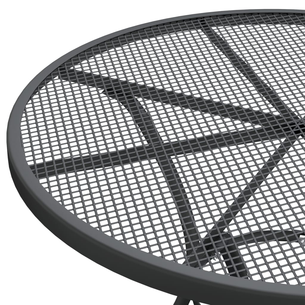 vidaXL Patio Table Expanded Metal Mesh Anthracite Ø 23.6"x28.3"/Ø 31.5"x28.3"-2