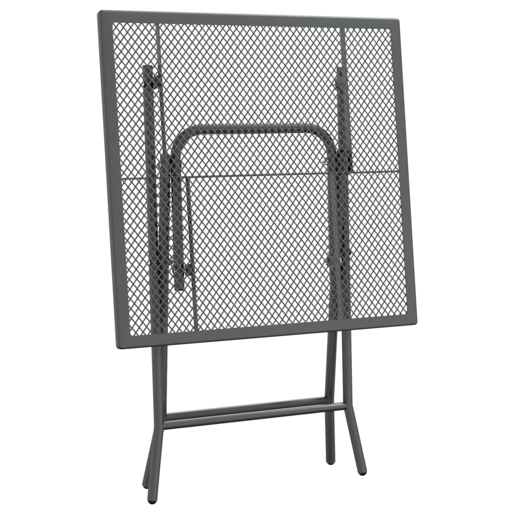 vidaXL Patio Table Expanded Metal Mesh 31.5"x31.5"x28.3"/23.6"x23.6"x28.3"-15