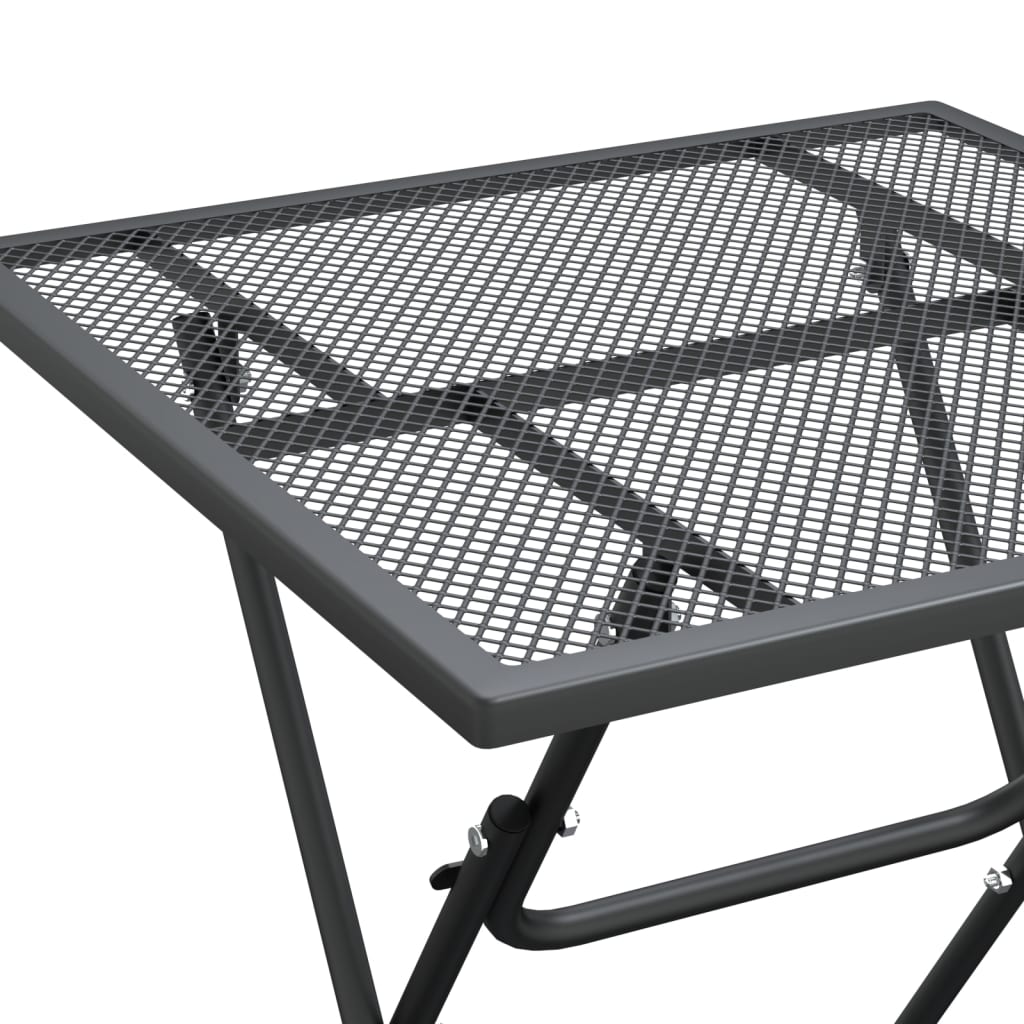 vidaXL Patio Table Expanded Metal Mesh 31.5"x31.5"x28.3"/23.6"x23.6"x28.3"-17