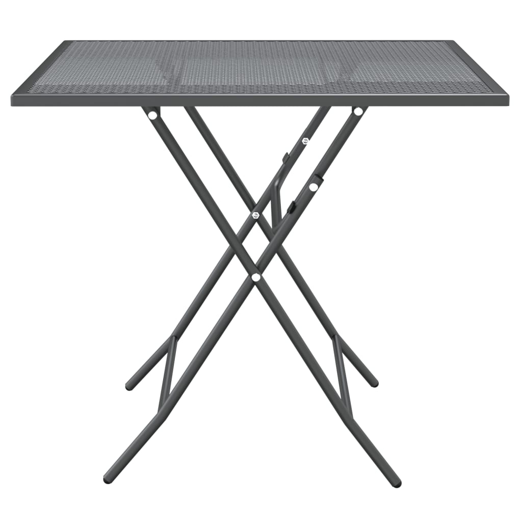vidaXL Patio Table Expanded Metal Mesh 31.5"x31.5"x28.3"/23.6"x23.6"x28.3"-8