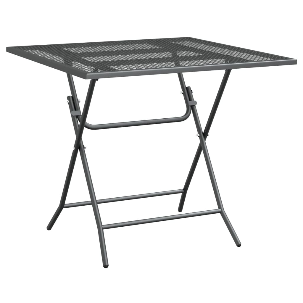 vidaXL Patio Table Expanded Metal Mesh 31.5"x31.5"x28.3"/23.6"x23.6"x28.3"-10