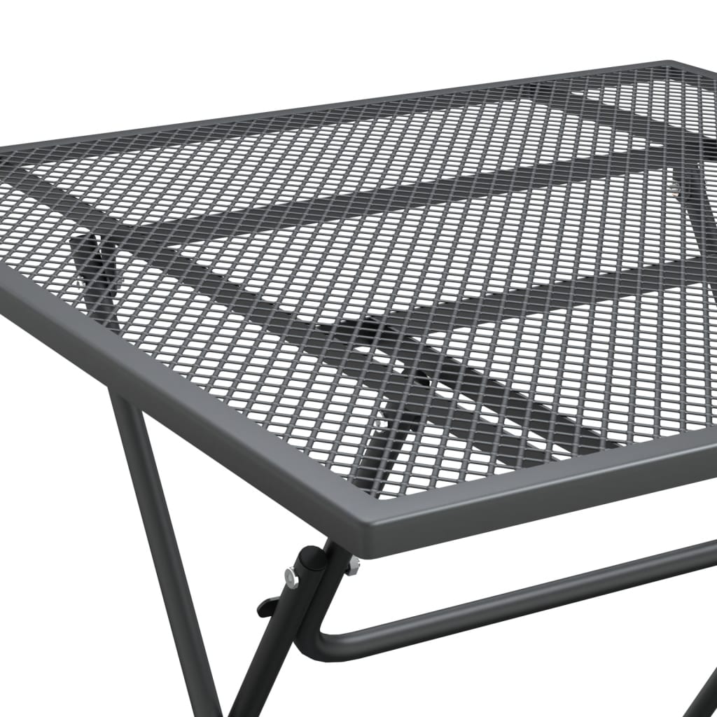 vidaXL Patio Table Expanded Metal Mesh 31.5"x31.5"x28.3"/23.6"x23.6"x28.3"-14