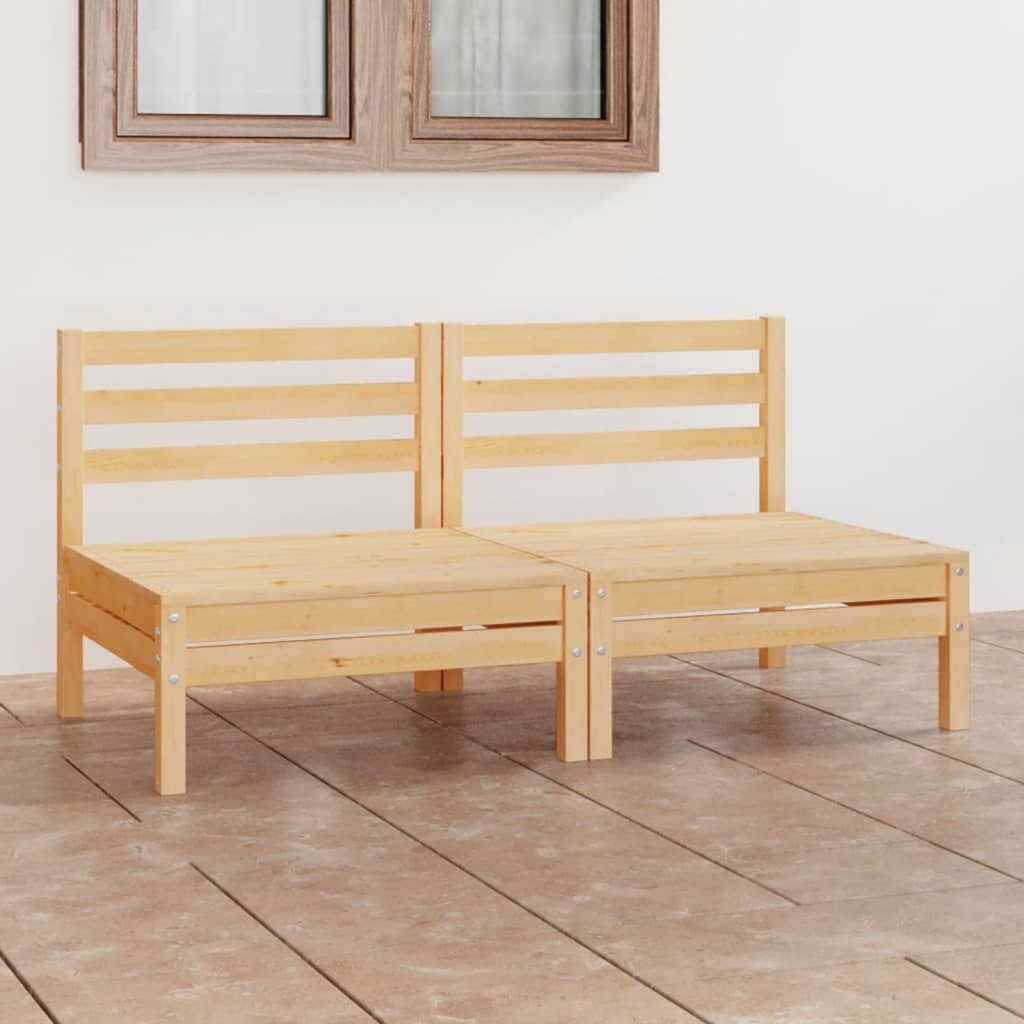 vidaXL Solid Wood Pine Patio 2-Seater Sofa Outdoor Furniture Multi Colors-8