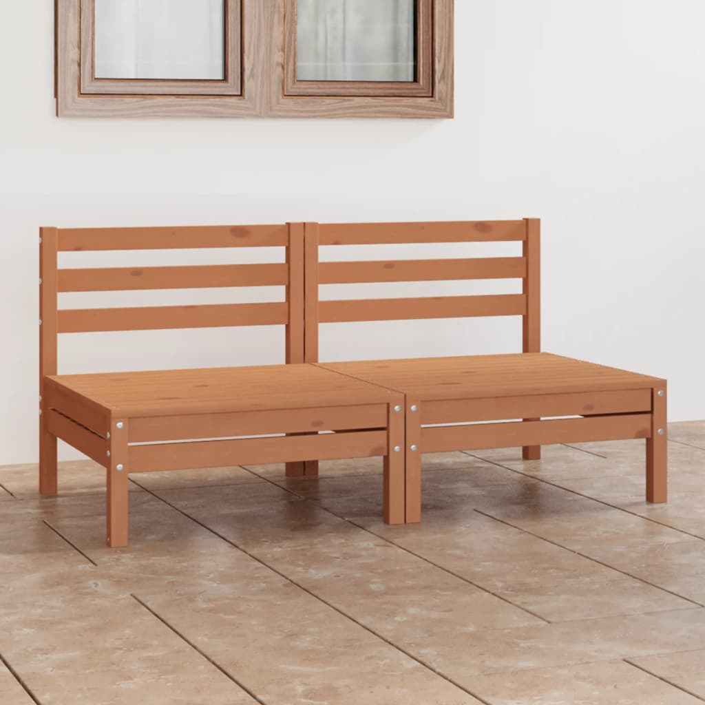 vidaXL Solid Wood Pine Patio 2-Seater Sofa Outdoor Furniture Multi Colors-2