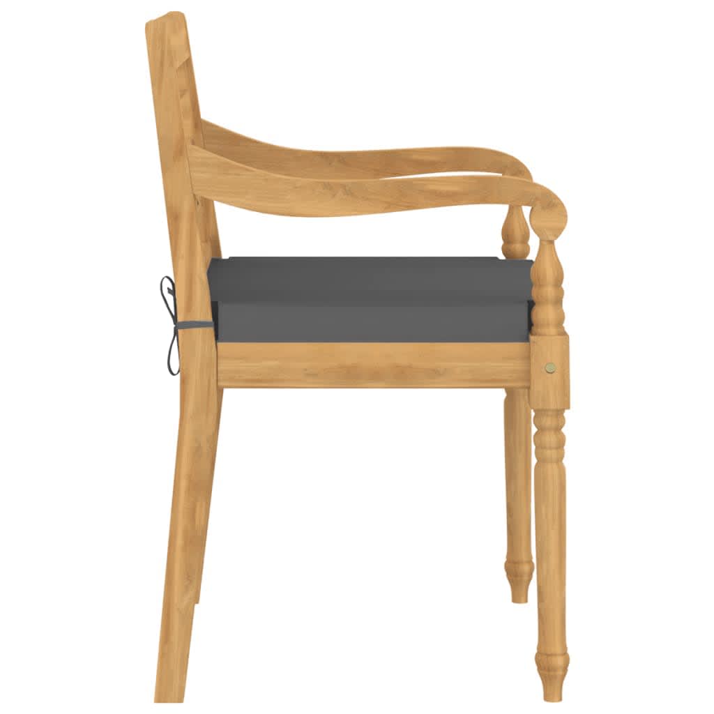 vidaXL Batavia Chairs Patio Garden Lounge Chair with Cushions Solid Wood Teak-20