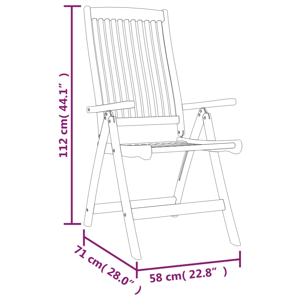 vidaXL Patio Folding Chairs Camping Garden Lawn Chair Solid Wood Eucalyptus-13