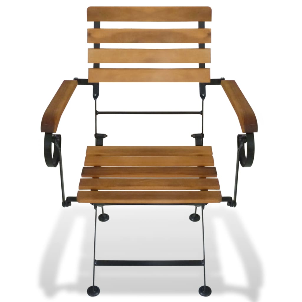 vidaXL Folding Patio Chairs 2 pcs Steel and Solid Wood Acacia-1