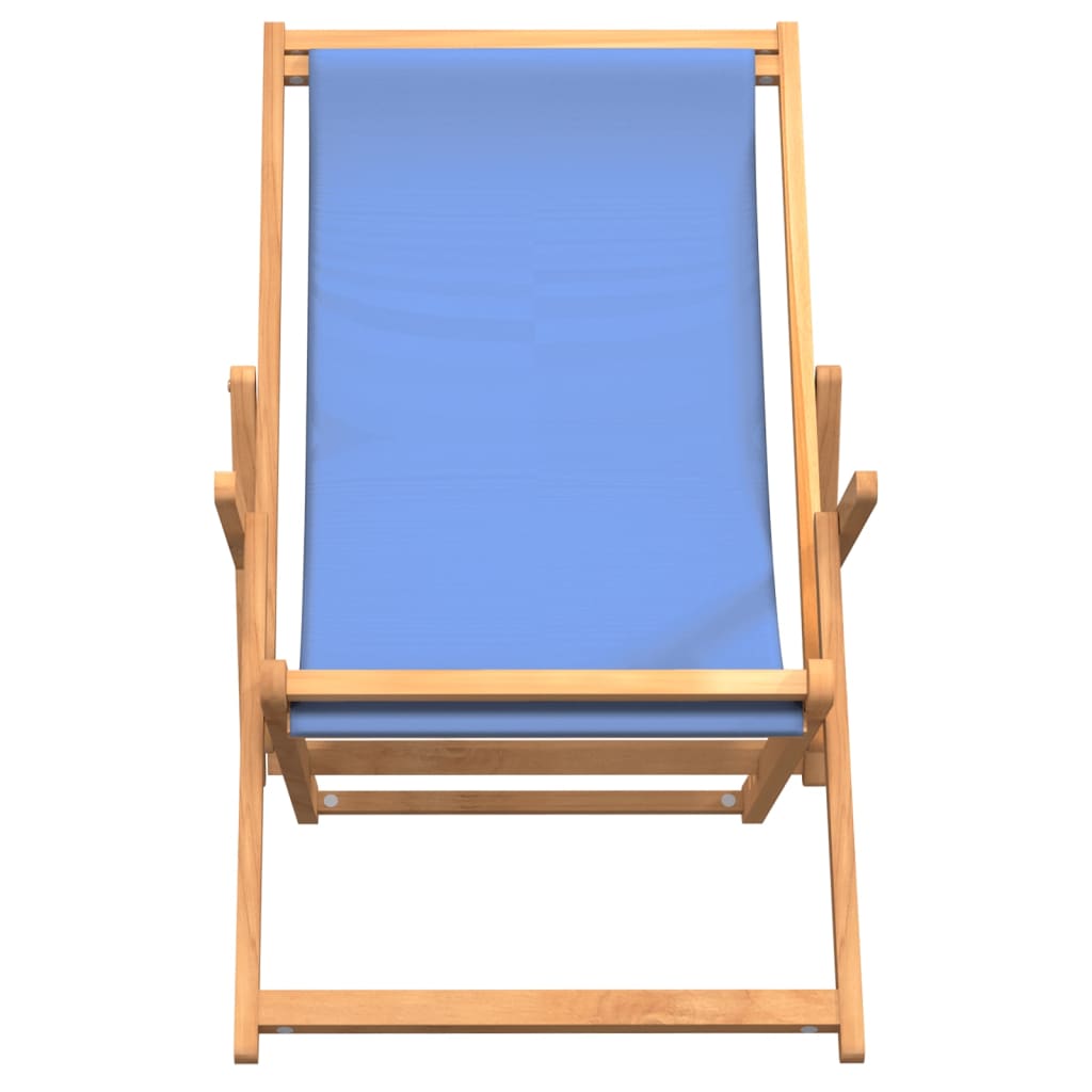 vidaXL Deck Chair Teak 22.1"x41.3"x37.8" Blue-28