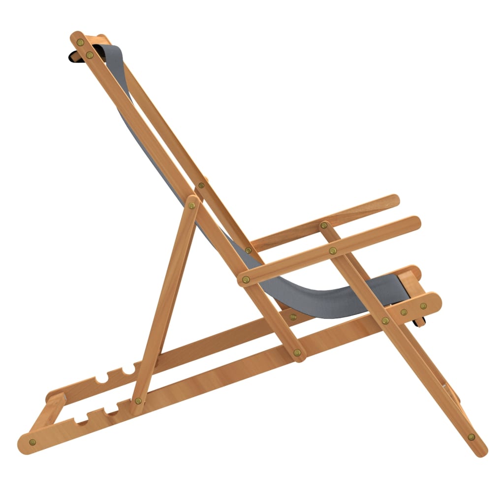 vidaXL Deck Chair Teak 22.1"x41.3"x37.8" Blue-32