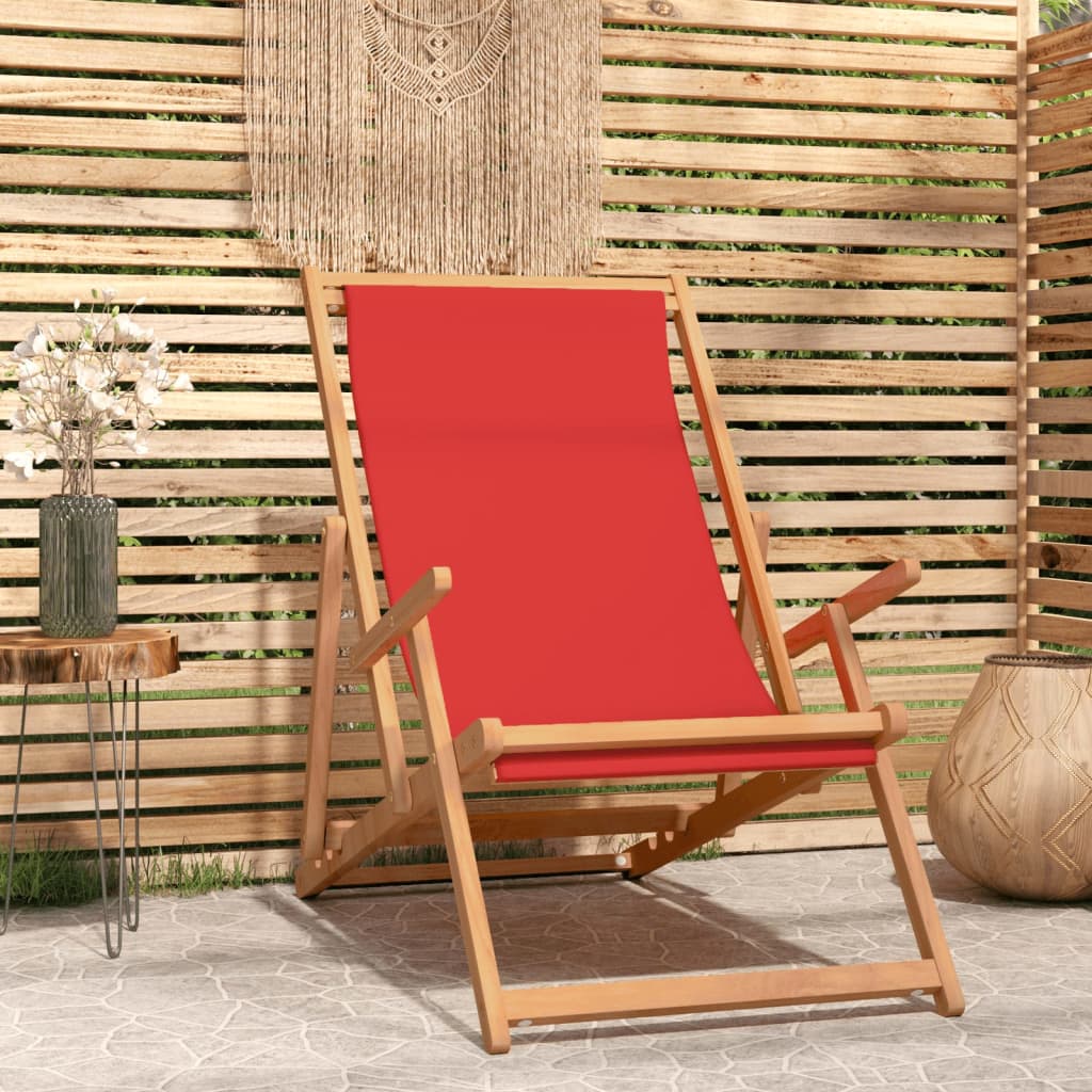 vidaXL Deck Chair Teak 22.1"x41.3"x37.8" Blue-45