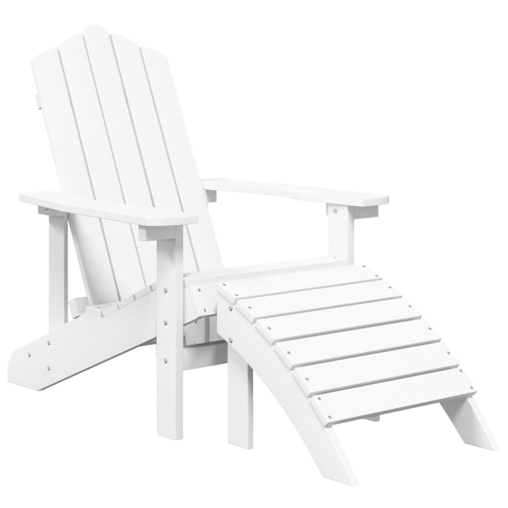 vidaXL Patio Adirondack Chair with Footstool HDPE Anthracite-19