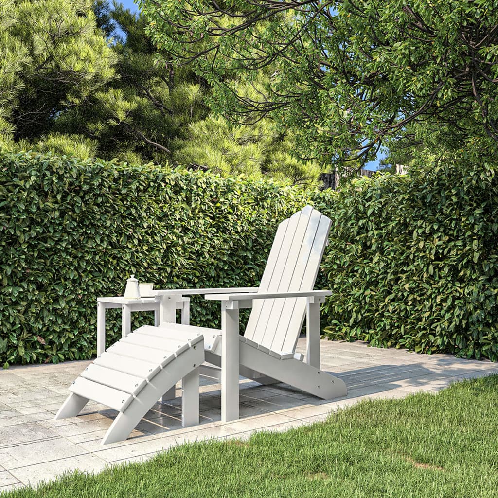 vidaXL Patio Adirondack Chair with Footstool HDPE Anthracite-22
