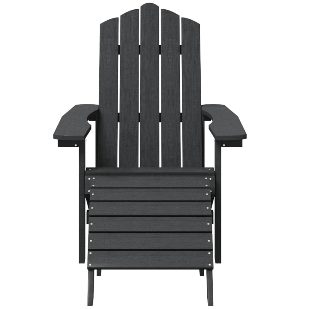 vidaXL Patio Adirondack Chair with Footstool HDPE Anthracite-25