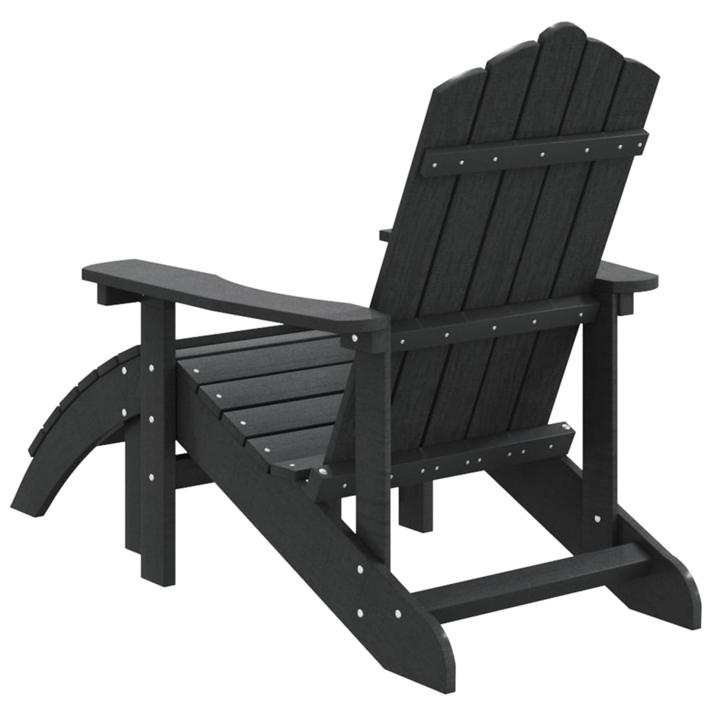 vidaXL Patio Adirondack Chair with Footstool HDPE Anthracite-2