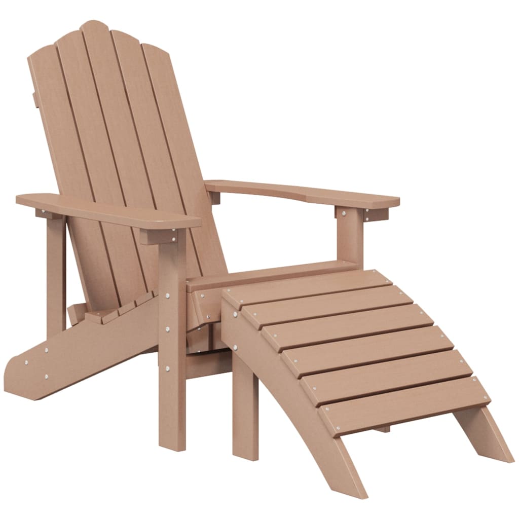 vidaXL Patio Adirondack Chair with Footstool HDPE Anthracite-13