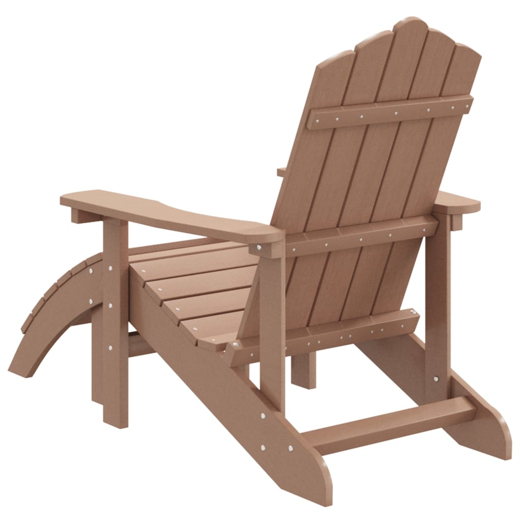vidaXL Patio Adirondack Chair with Footstool HDPE Anthracite-0