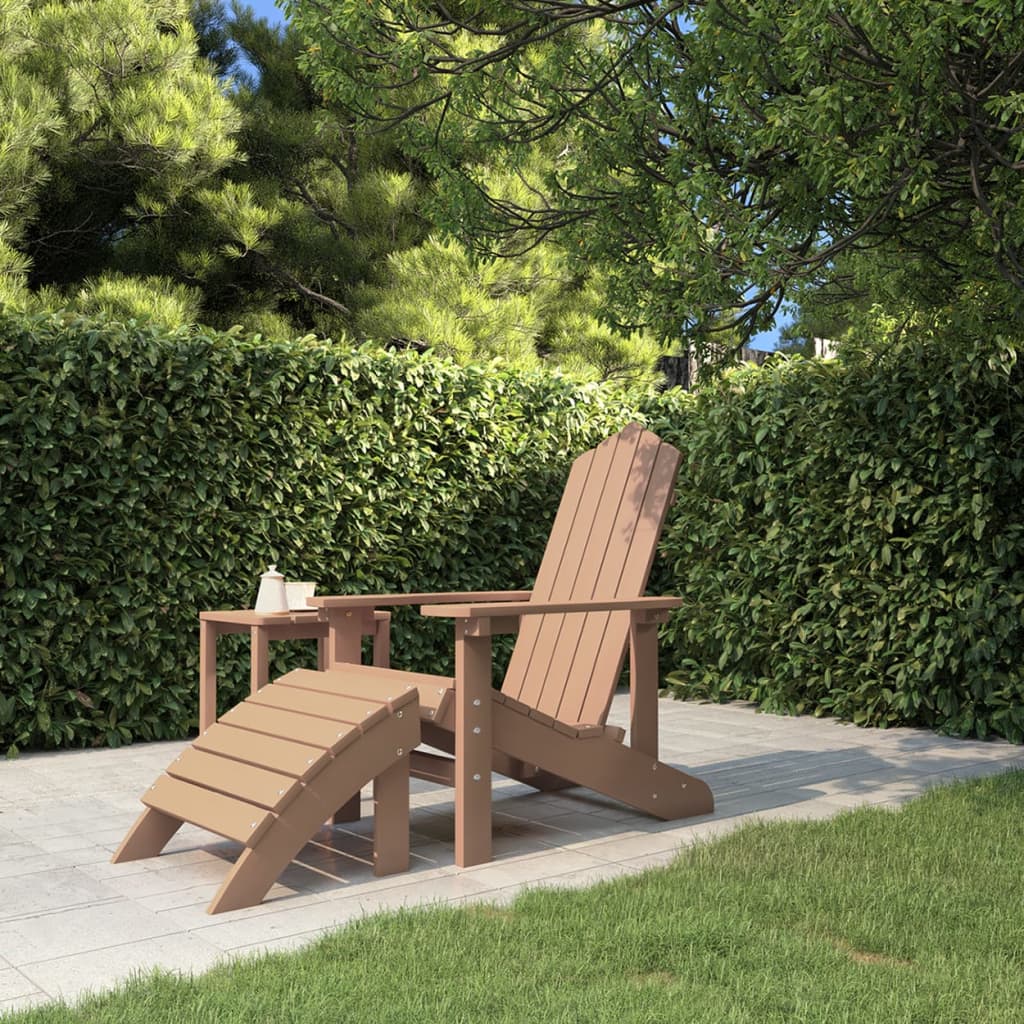 vidaXL Patio Adirondack Chair with Footstool HDPE Anthracite-16
