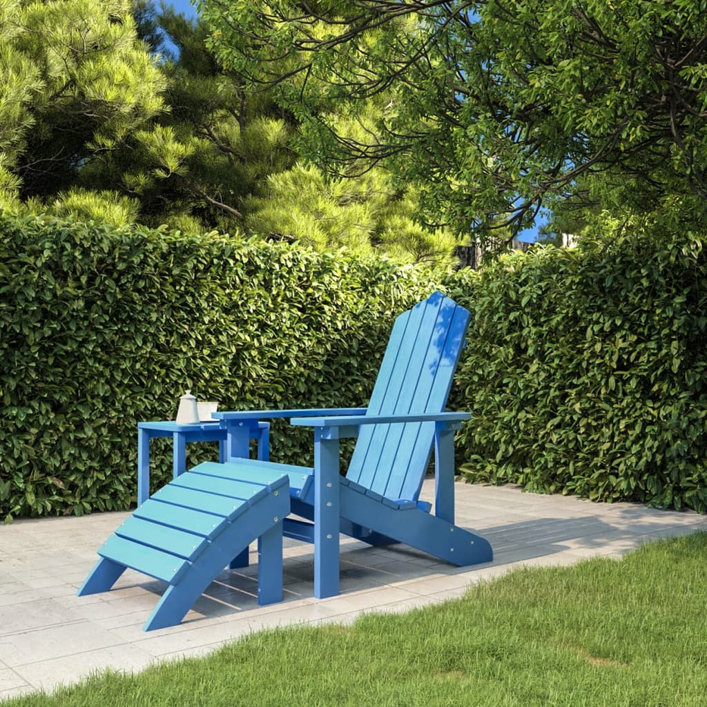 vidaXL Patio Adirondack Chair with Footstool HDPE Anthracite-10