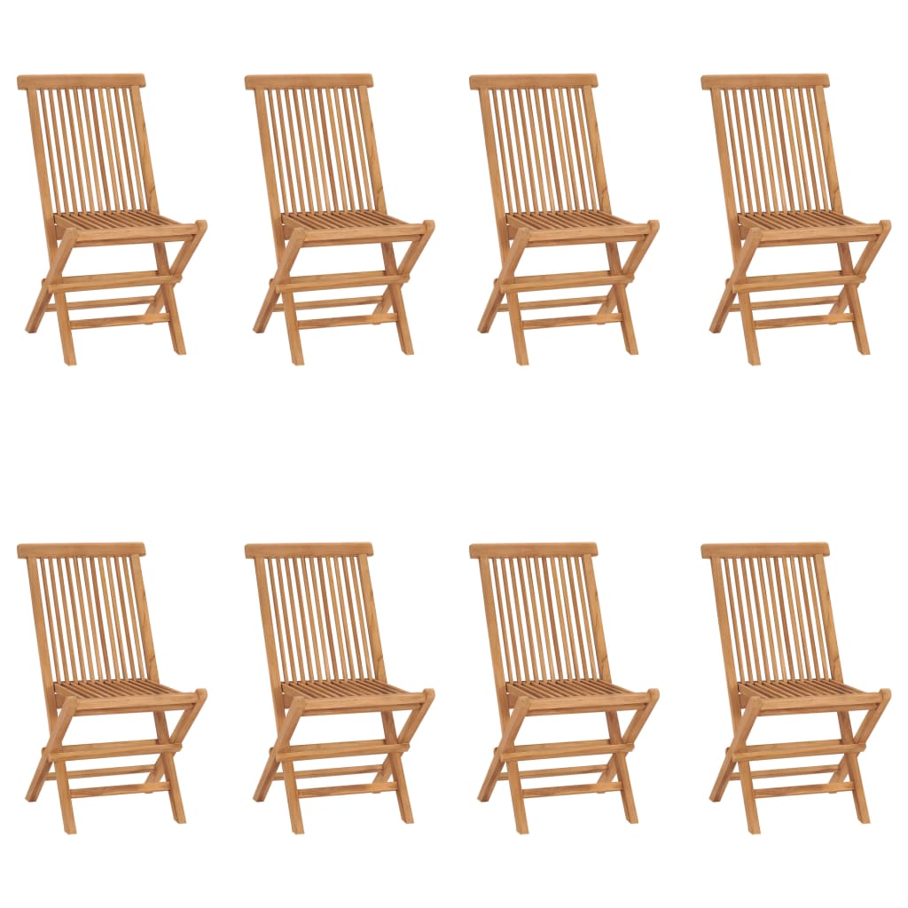 vidaXL Patio Folding Chairs Camping Garden Chair with Backrest Solid Wood Teak-24