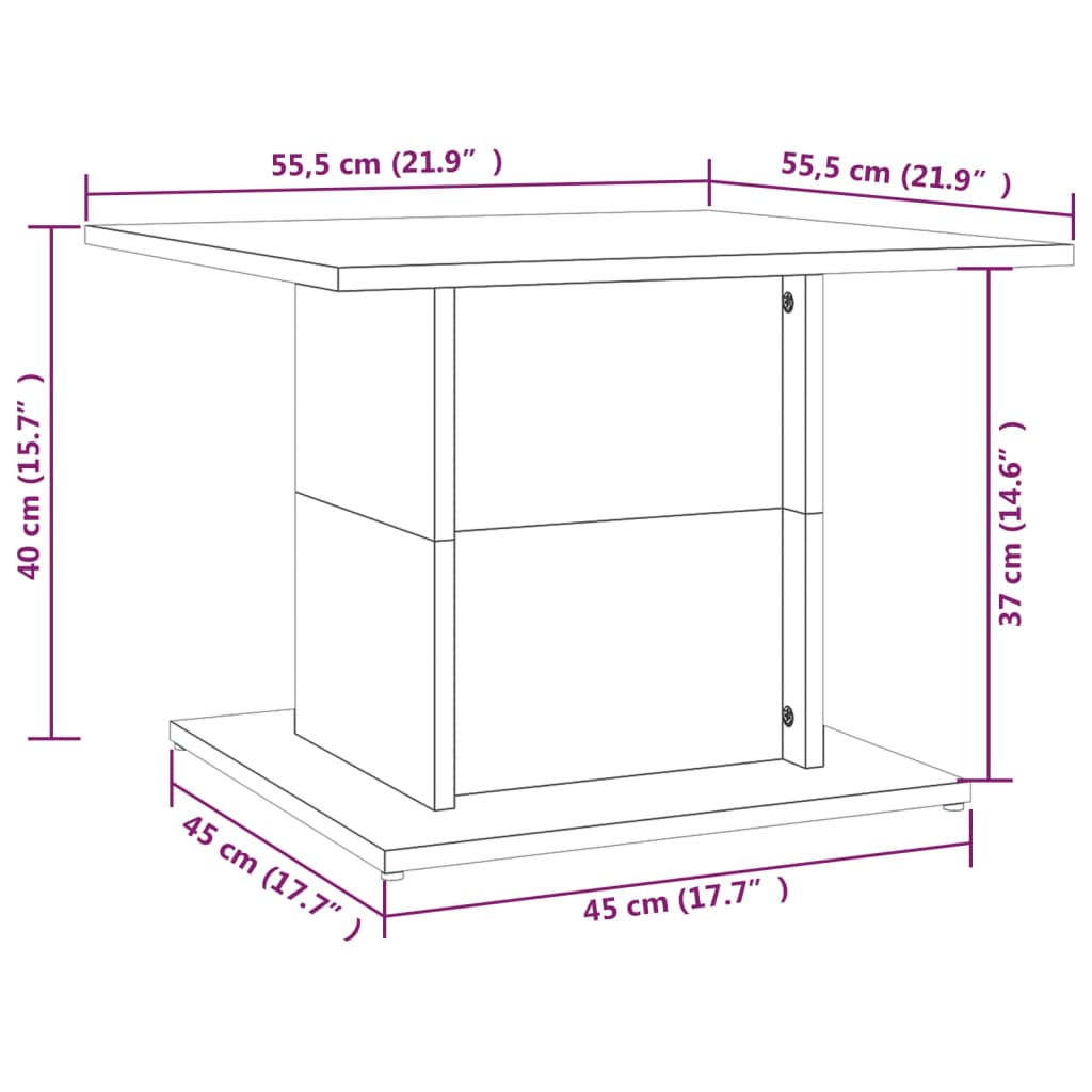 vidaXL Coffee Table Accent End Side Sofa Table for Living Room Engineered Wood-44