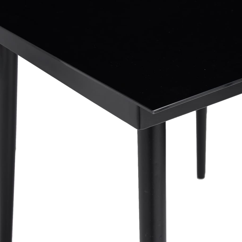 vidaXL Patio Dining Table Black 31.5"x31.5"x29.1" Steel and Glass-13