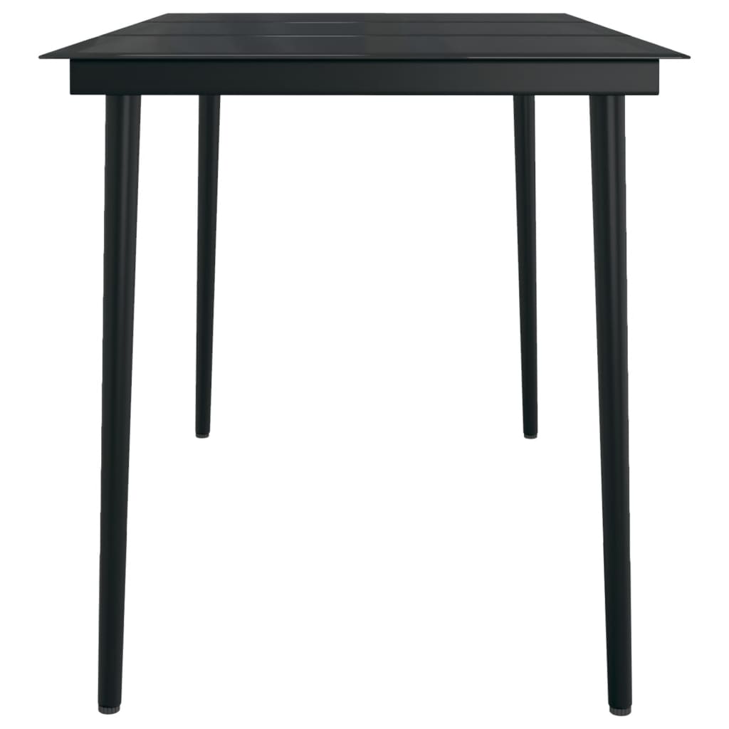 vidaXL Patio Dining Table Black 31.5"x31.5"x29.1" Steel and Glass-0