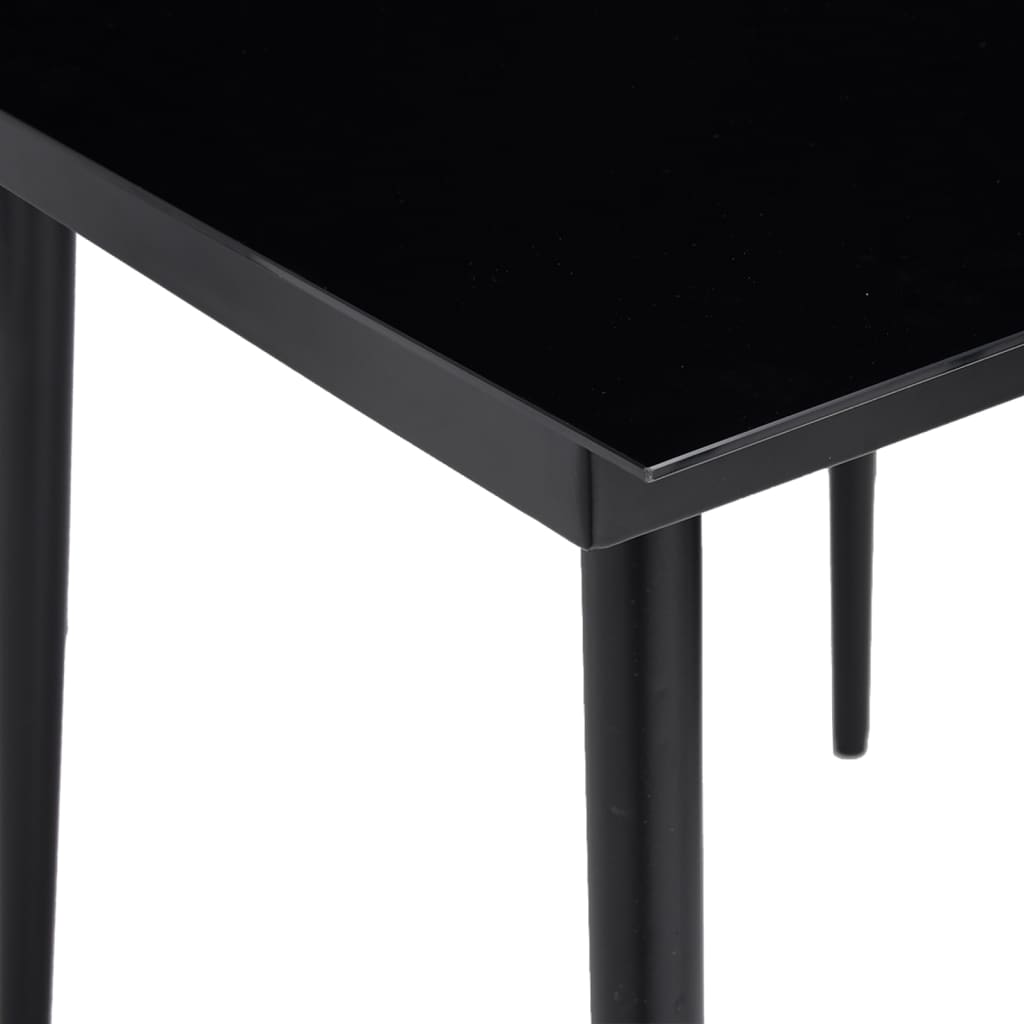 vidaXL Patio Dining Table Black 31.5"x31.5"x29.1" Steel and Glass-3