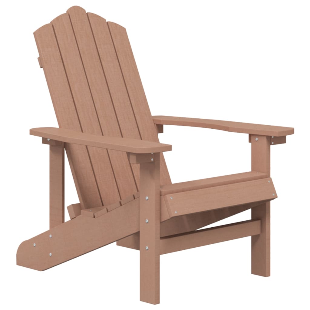 vidaXL Patio Adirondack Chairs 2 pcs HDPE Brown-2