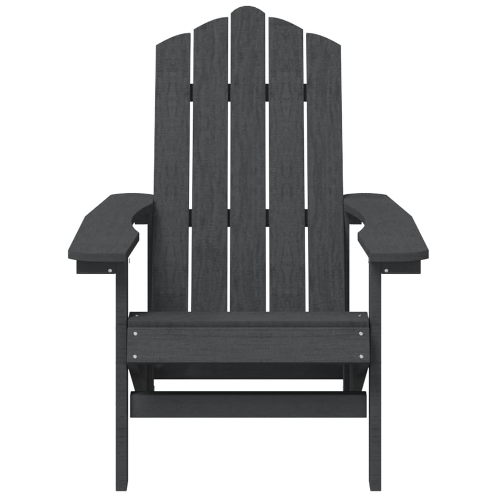 vidaXL Patio Adirondack Chair with Table HDPE Anthracite-3