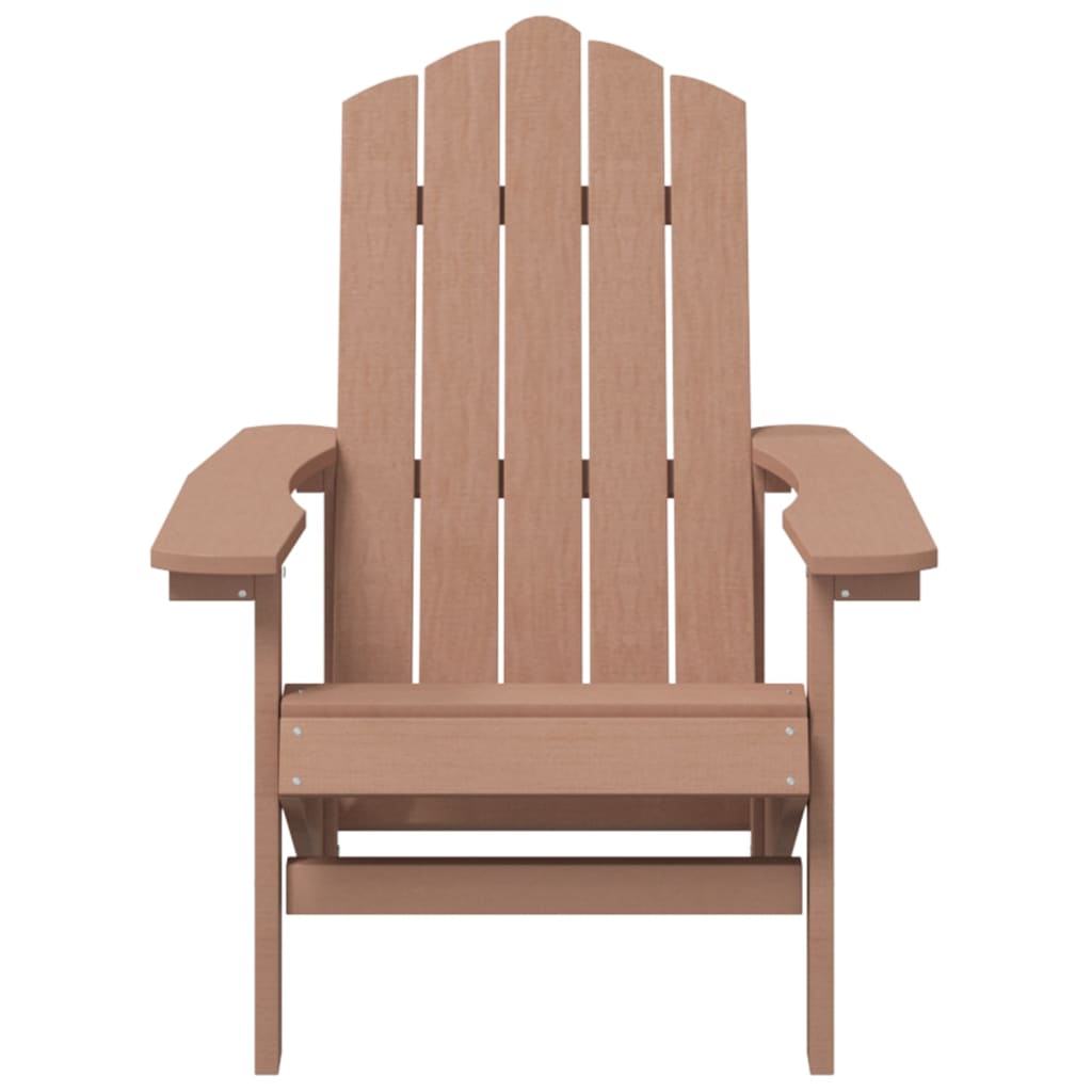 vidaXL Patio Adirondack Chairs with Table HDPE Brown-3