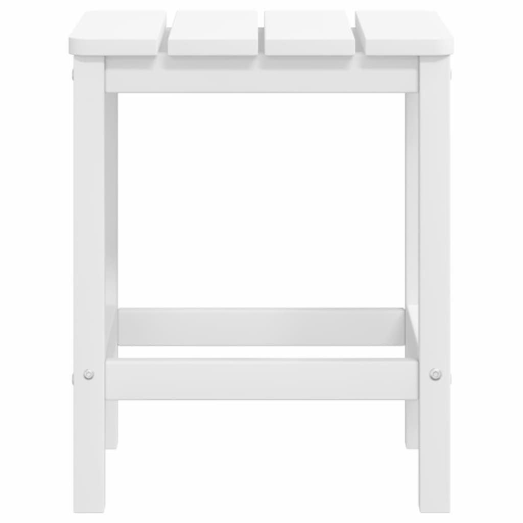 vidaXL Patio Adirondack Chair with Footstool & Table HDPE White-5