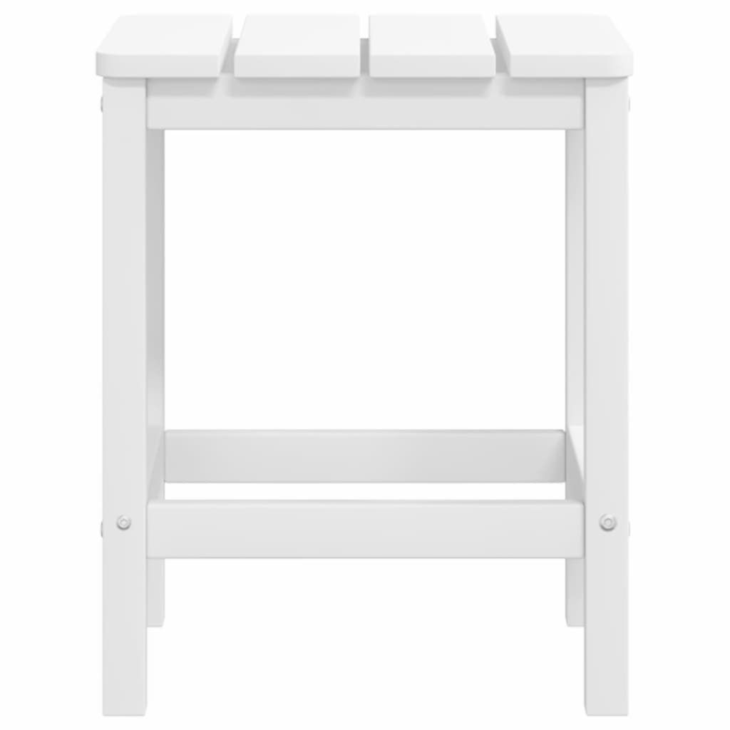 vidaXL Patio Adirondack Chairs with Footstool & Table HDPE White-5