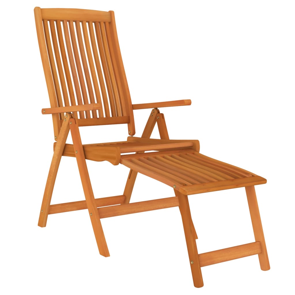 vidaXL Folding Patio Chairs with Footrests 2 pcs Solid Wood Eucalyptus-1