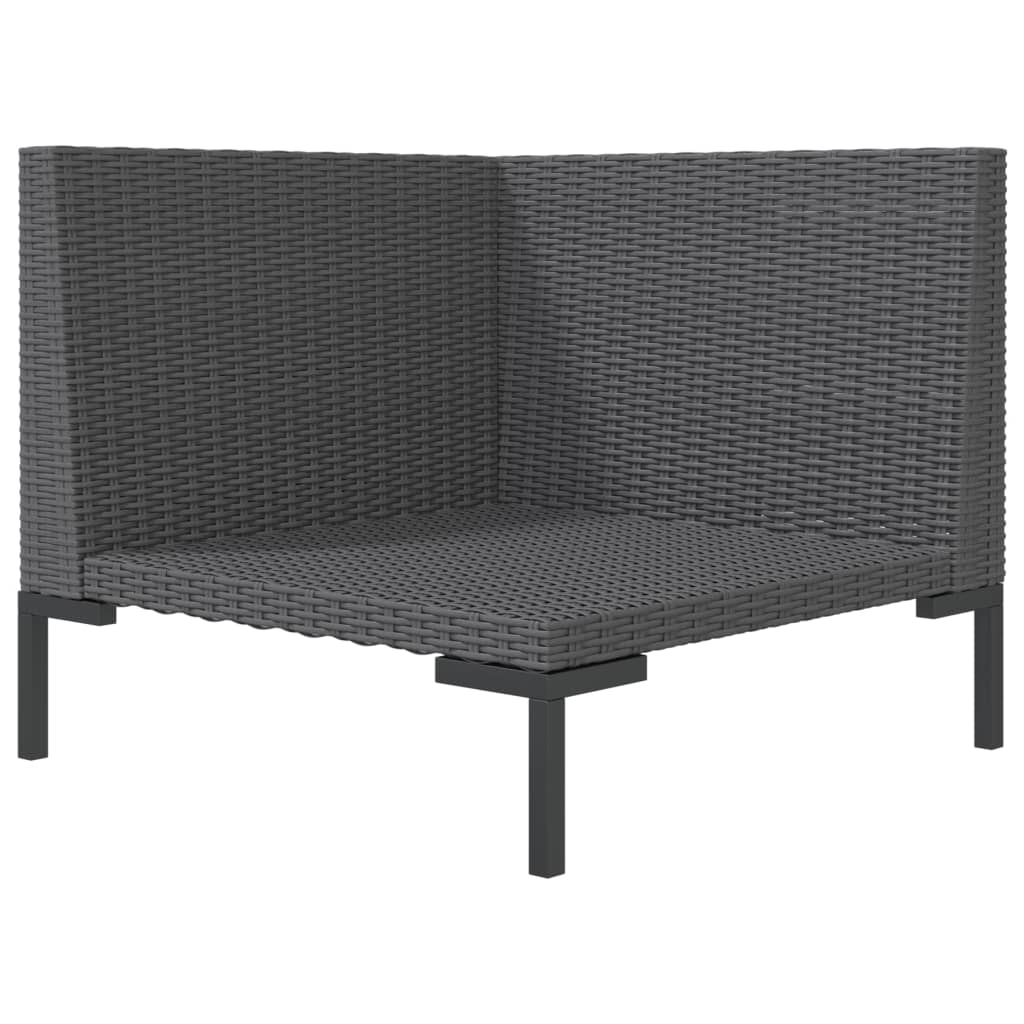 vidaXL Patio Sofa with Cushions Half Round Poly Rattan-2