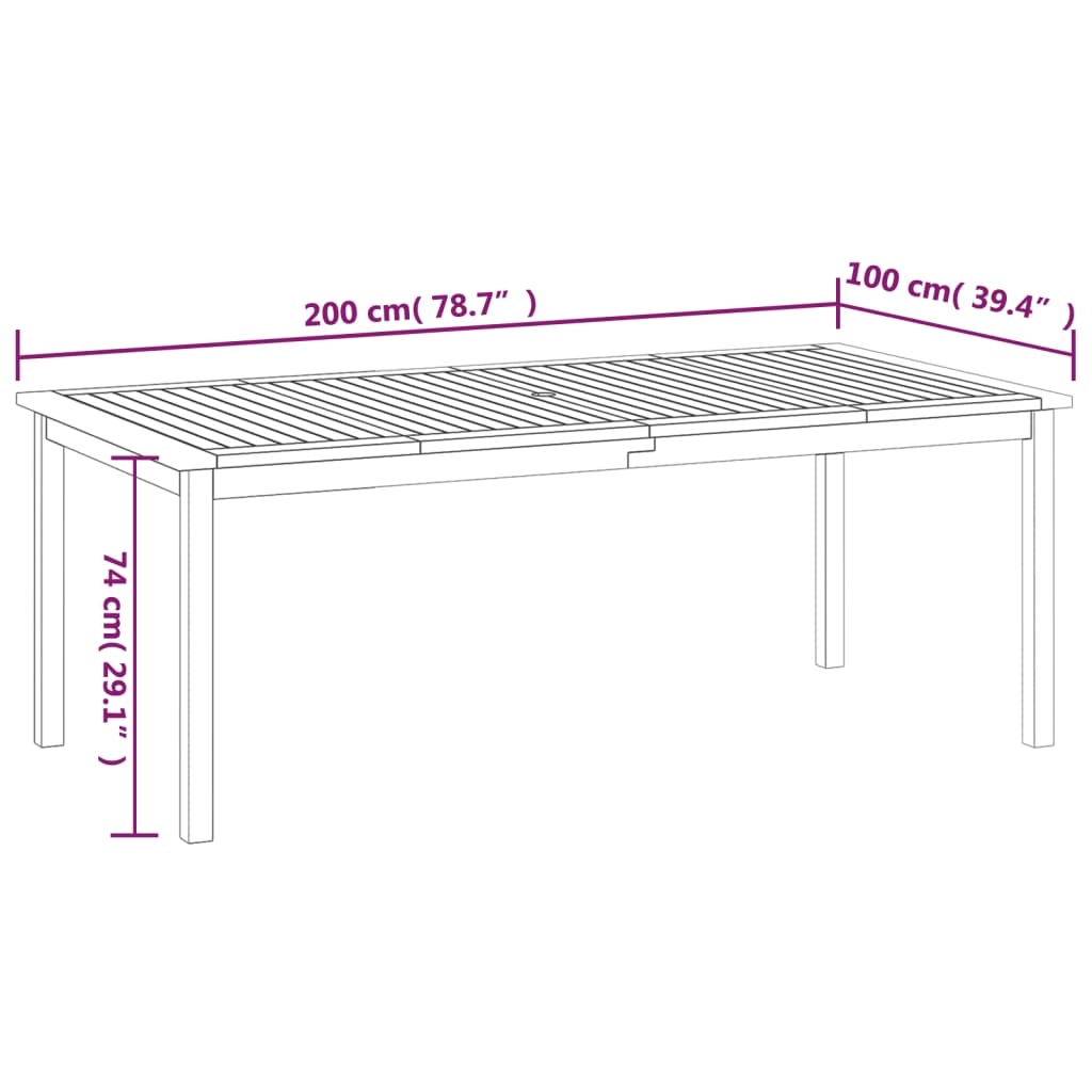 vidaXL Outdoor Dining Table Patio Table Garden Furniture Solid Wood Acacia-0