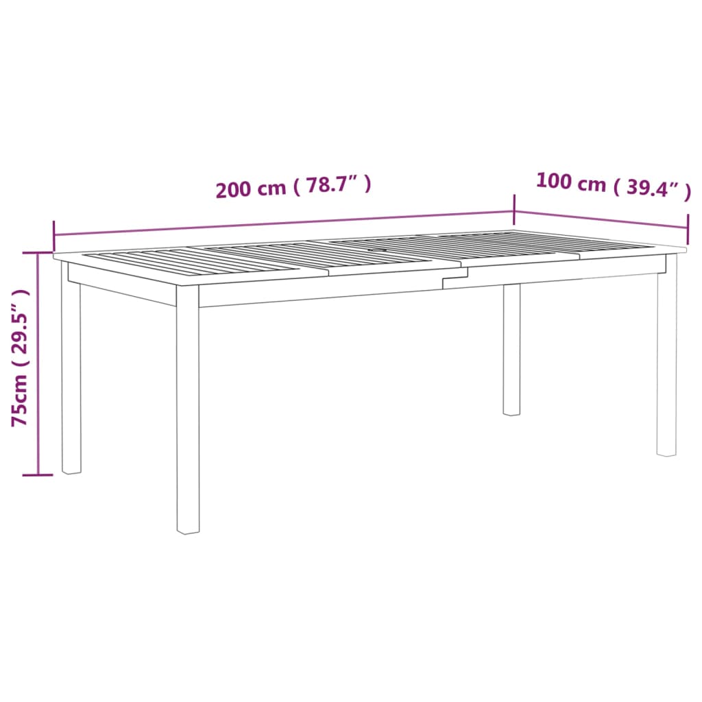 vidaXL Outdoor Dining Table Patio Table Garden Furniture Solid Wood Acacia-28