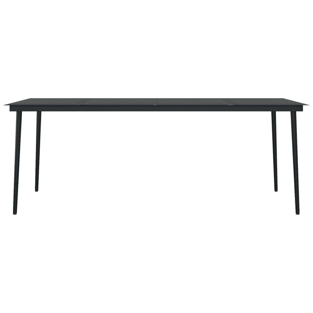 vidaXL Patio Dining Table Black 31.5"x31.5"x29.1" Steel and Glass-15