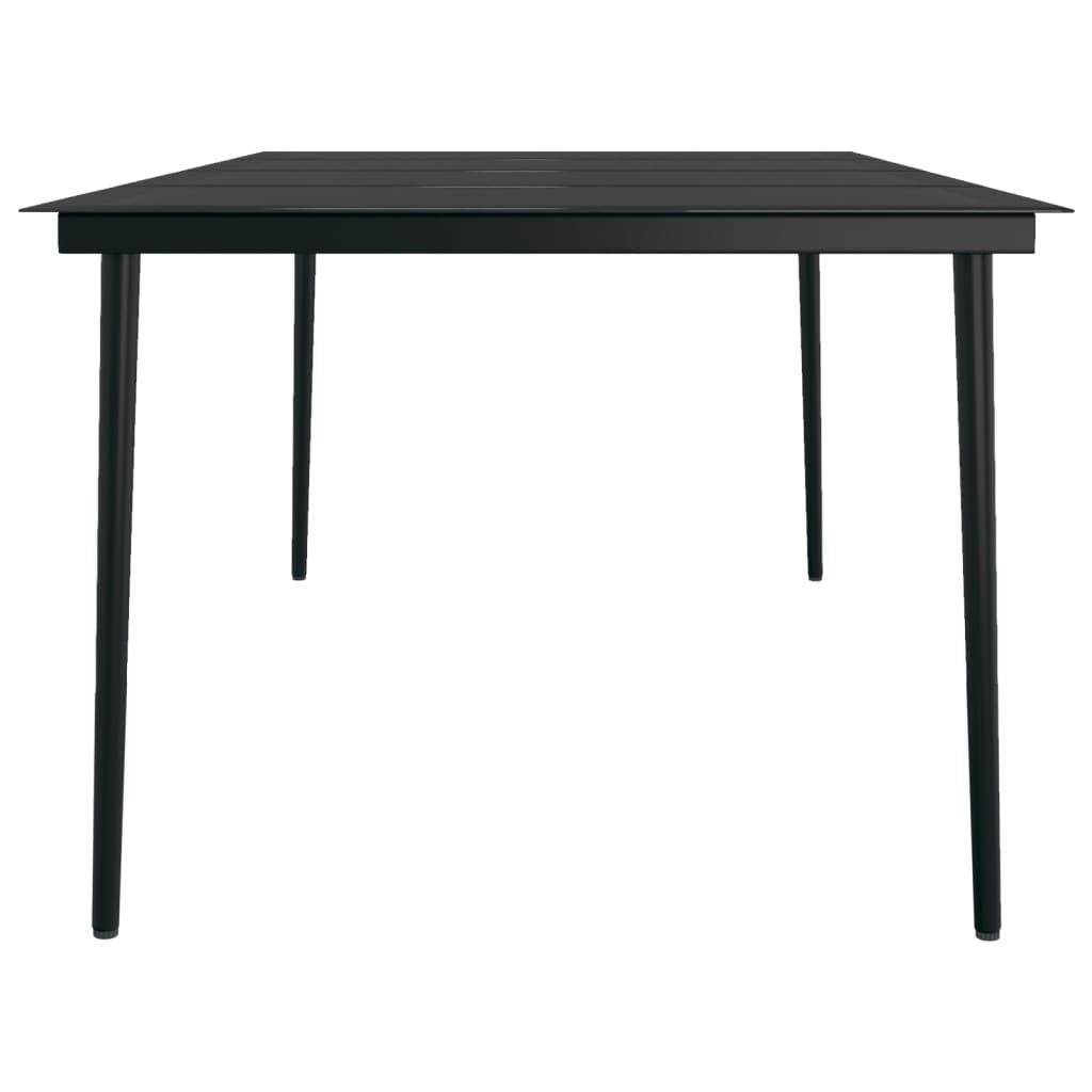 vidaXL Patio Dining Table Black 31.5"x31.5"x29.1" Steel and Glass-18