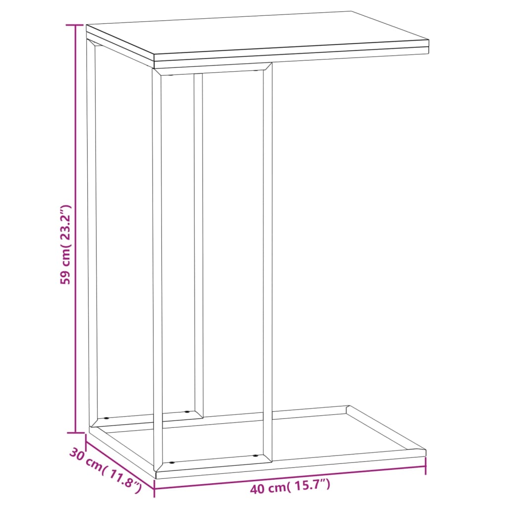 vidaXL Side Table White 15.7"x11.8"x23.2" Engineered Wood-4