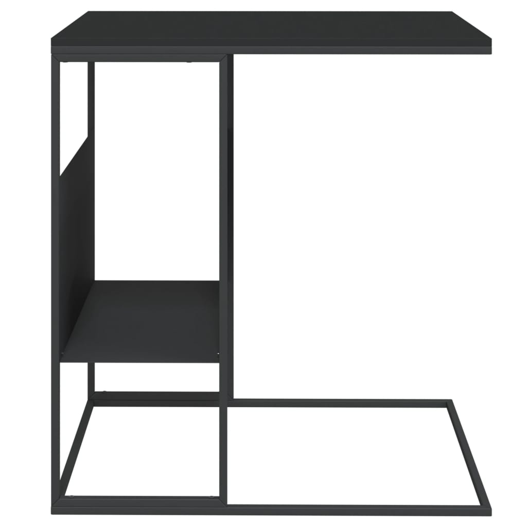 vidaXL Side Table Black 21.7"x14.2"x23.4" Engineered Wood-1