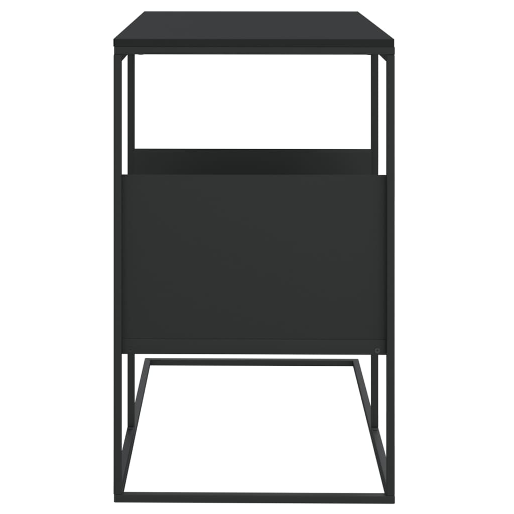 vidaXL Side Table Black 21.7"x14.2"x23.4" Engineered Wood-2