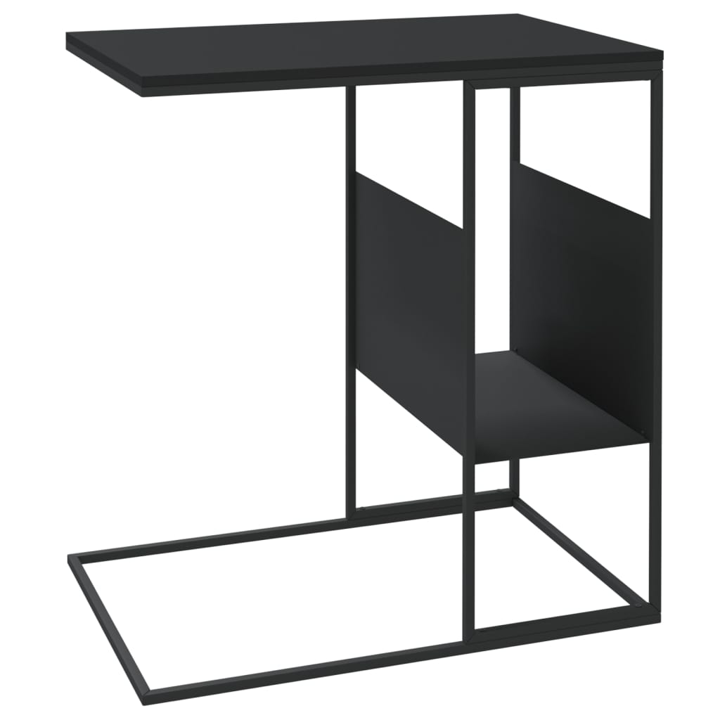 vidaXL Side Table Black 21.7"x14.2"x23.4" Engineered Wood-3